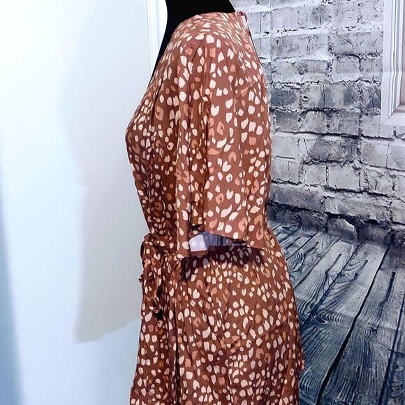 Isabel brand maternity BELTED LEOPARD PRINT TUNIC Size M - Picture 2 of 9